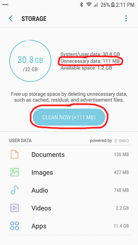 111 MB unnecessary data
